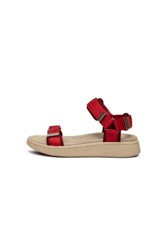 Woden Line sandal | Damesandal i rød med Natural Soft sål