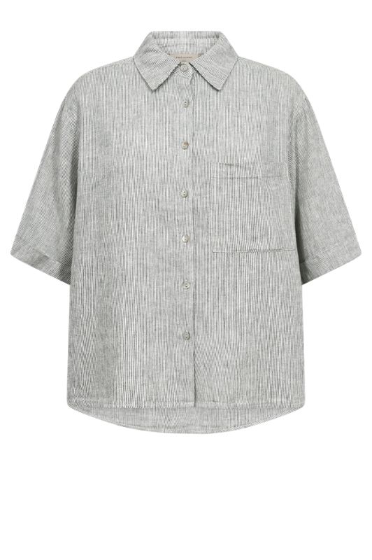 Freequent Lava shirt | Stribet højskjorte i grøn