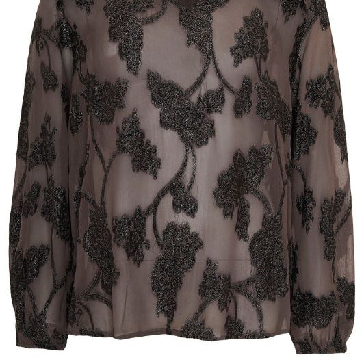 Ofelia Cody bluse | Den smukkeste bluse i brun burnout