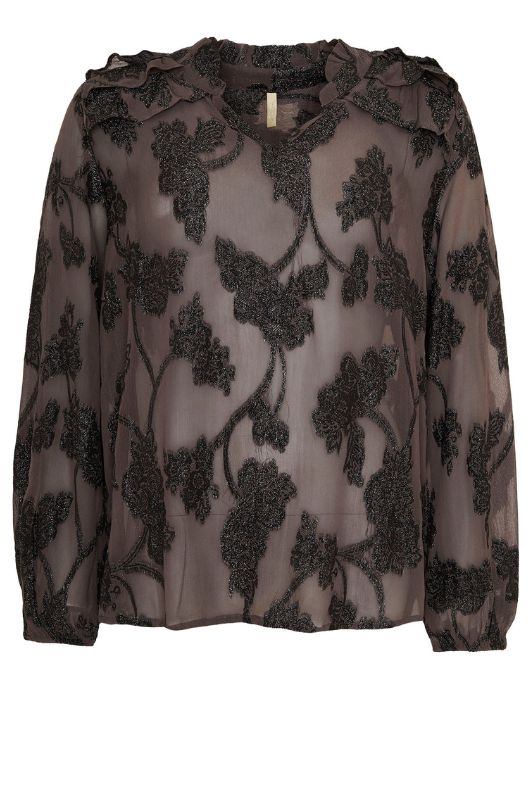 Ofelia Cody bluse | Den smukkeste bluse i brun burnout