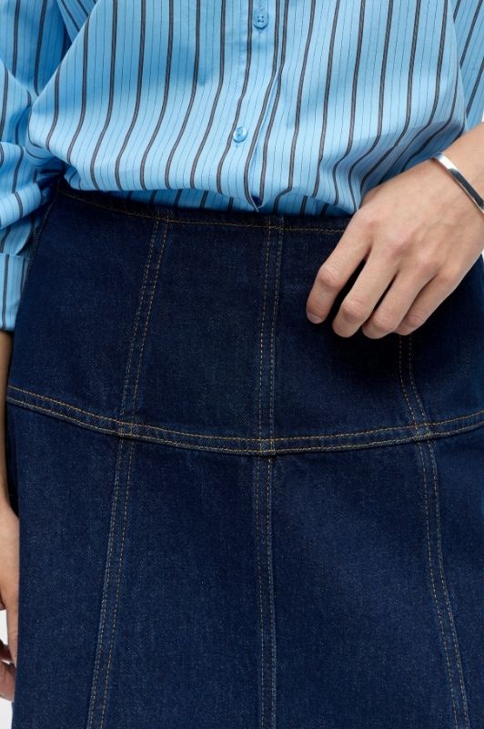 Object Rine skirt I Denim nederdel i mørk vask I Dresslab