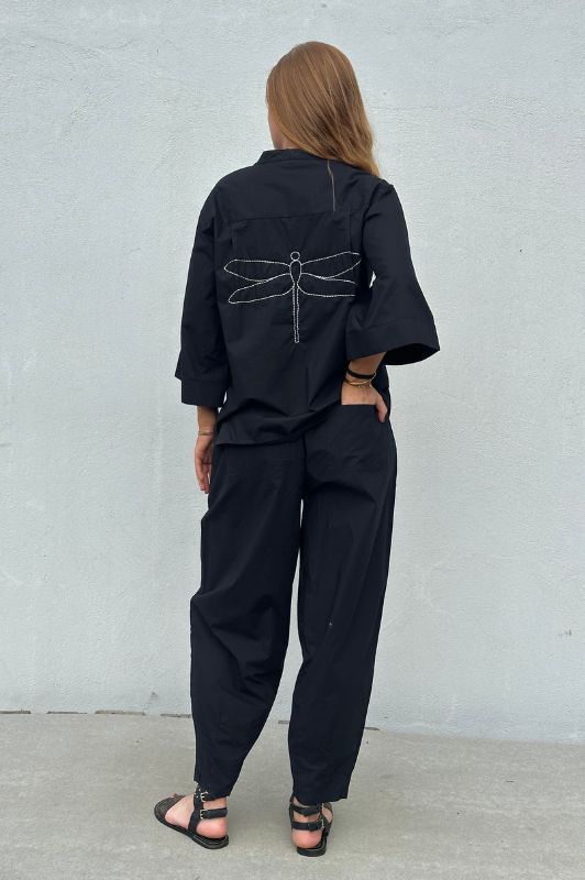 PRE ORDER Gaspar Mumbai  I Cool poplin bluse i sort I Dresslab