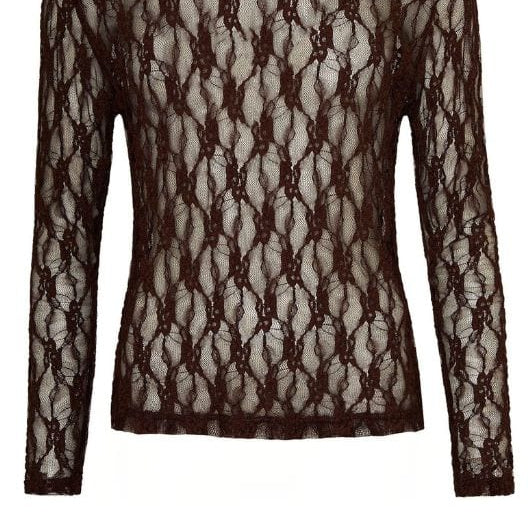 Ofelia Glira bluse | Brun meshbluse i blonde look