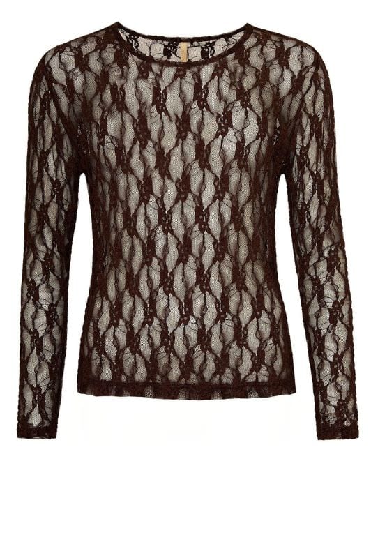 Ofelia Glira bluse | Brun meshbluse i blonde look