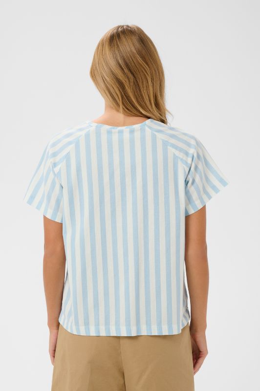 Saint Tropez Zalinda blouse | Sommerbluse i lyseblå striber