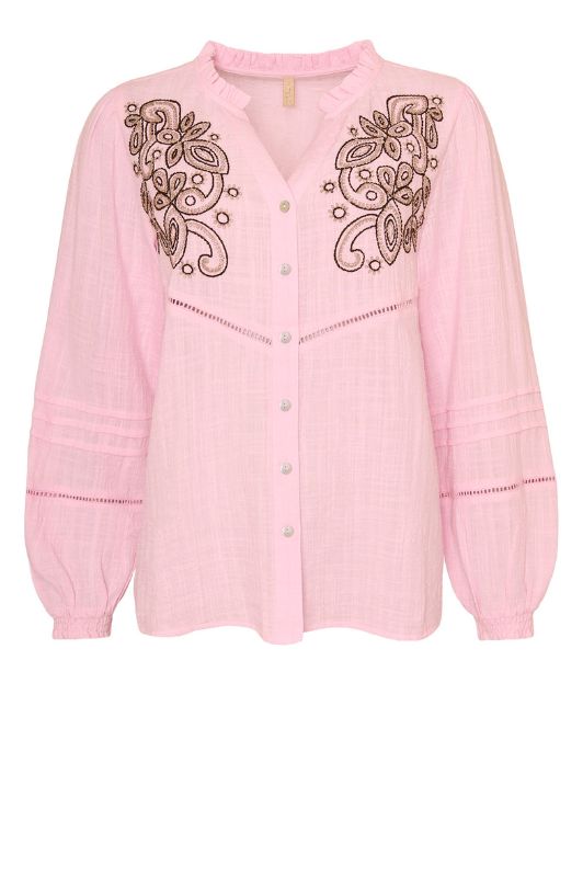 Ofelia Hevi shirt I Rosa skjorte med broderi I Dresslab