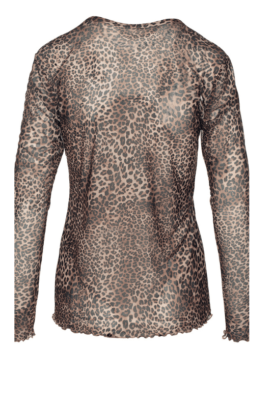 Luxzuz Sigborg T-shirt | Cool meshbluse i leopard print