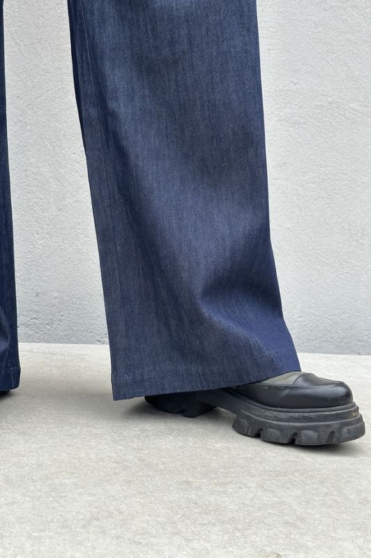 Gaspar Honolulu denimbuks | Blå viddebuks med lommer