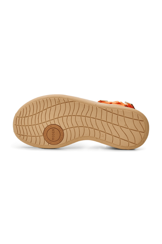 Woden Line sandal | Damesandal i orange I Natural Soft sål