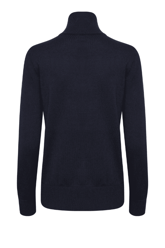 Saint Tropez Mila strik | Strikket rullekrave pullover i mørkeblå