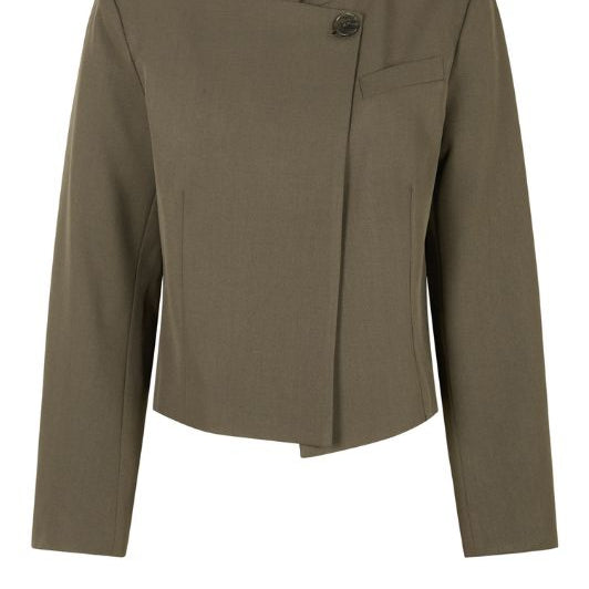 Tooday Devin short blazer I Kort blazer i khaki med asymmetrisk lukning