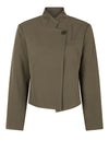 Tooday Devin short blazer I Kort blazer i khaki med asymmetrisk lukning