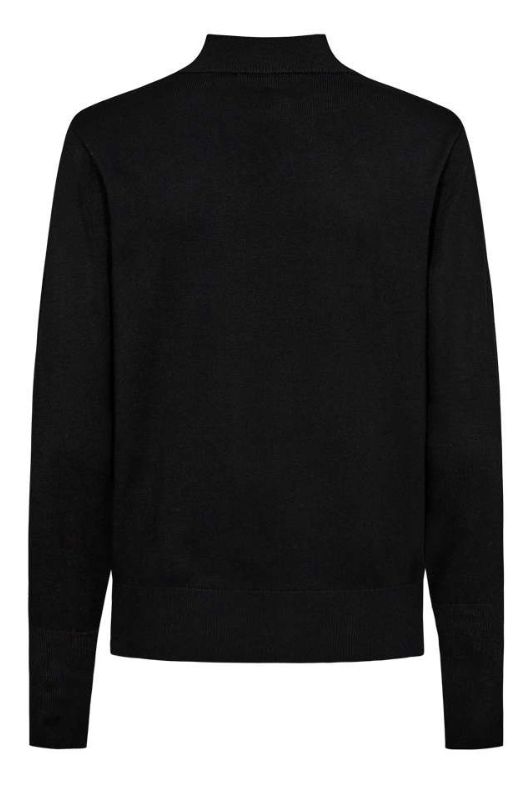 FreeQuent Katie pullover | Sort strik med similiknapper