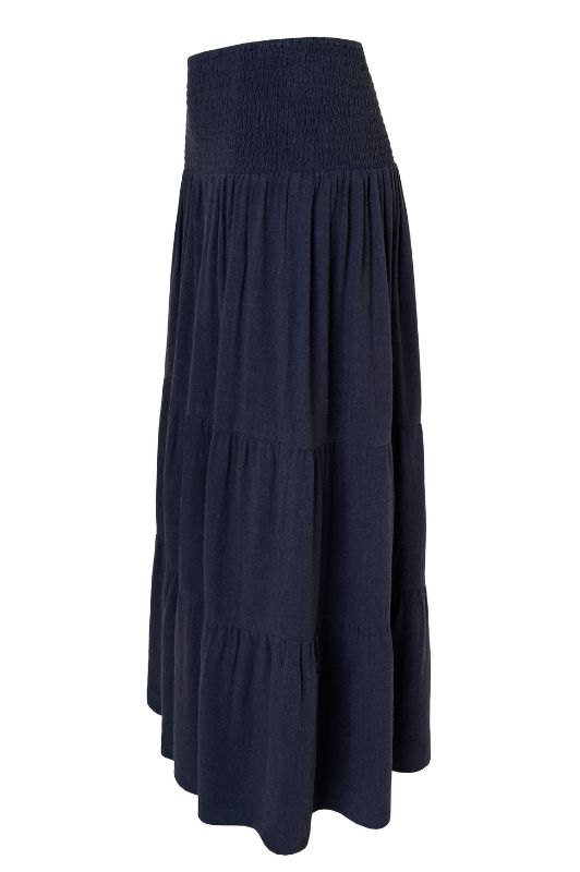Ofelia Gira hør skirt | Hørnederdel i navy I Dresslab