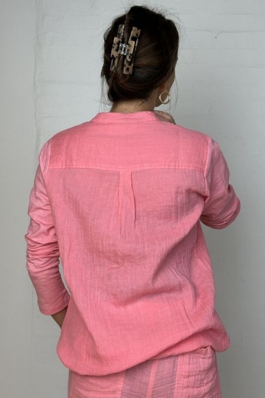 Gaspar Palermo shirt I Koral bluse i blødt bomuld