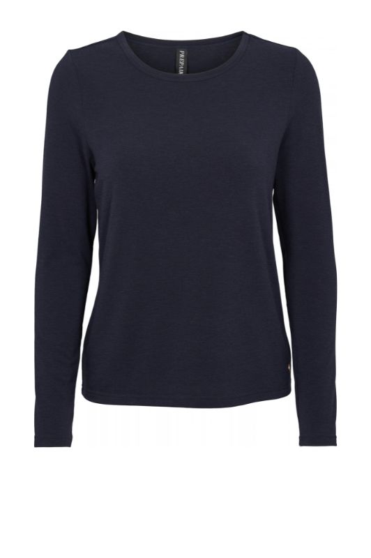 Prepair Bibiane T-shirt  i Blød langærmet basic i marineblå