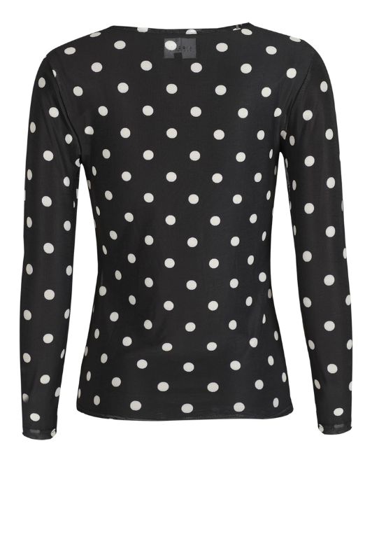 Liberté Mesh top I Sort med hvide prikker