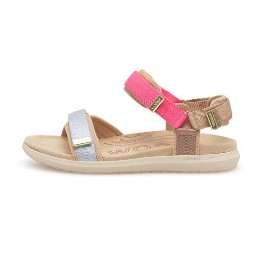 Woden Line lite | Pink multi damesandal I Perfekt pasform til alle fødder