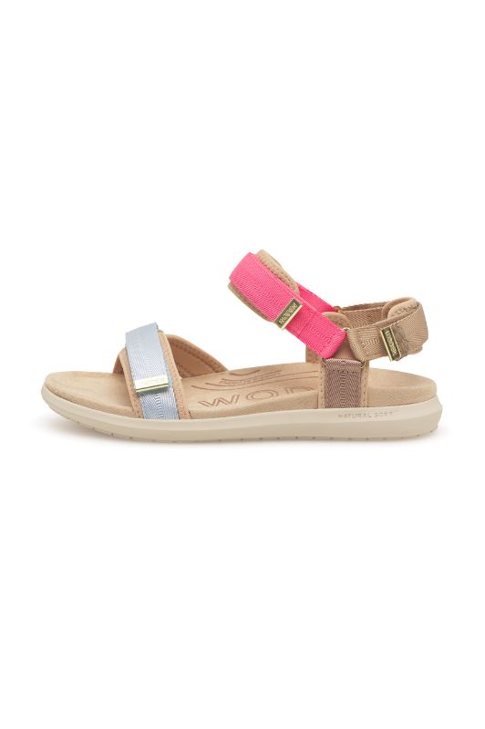 Woden Line lite | Pink multi damesandal I Perfekt pasform til alle fødder