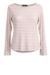 OM-HU Bisma bluse | Langærmet t-shirt strib hvid med rosa I Dresslab
