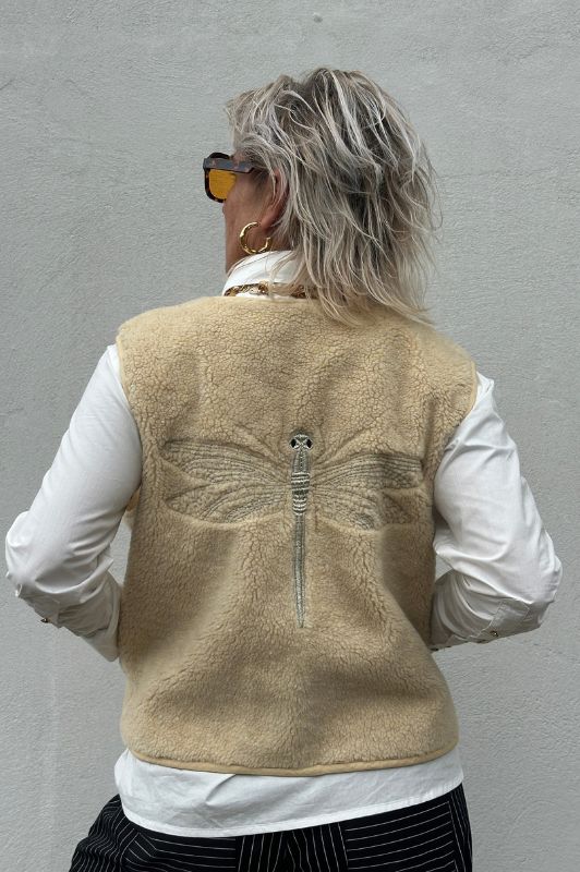 Gaspar Duffy vest I Cool teddy vest i off-white