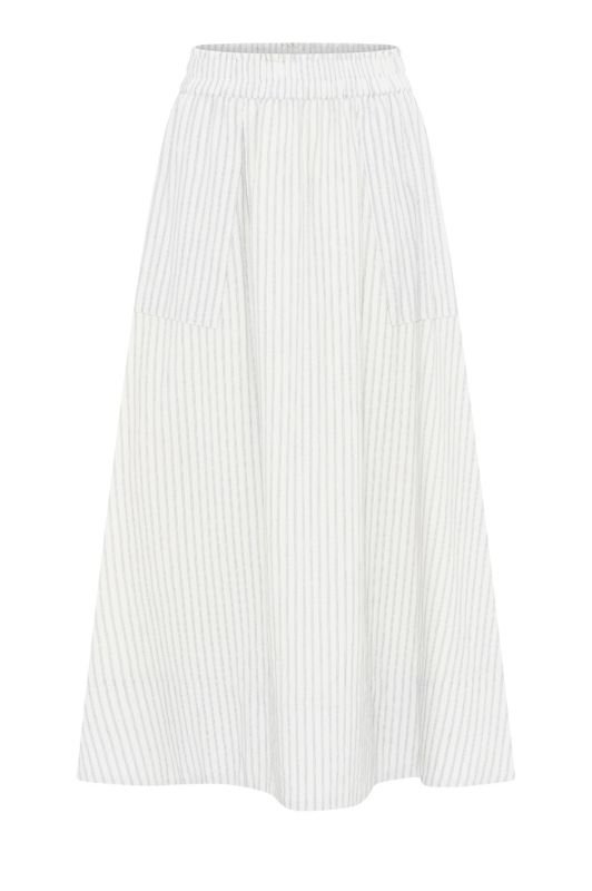 La Rouge Stinna skirt | Stribet off-white nederdel