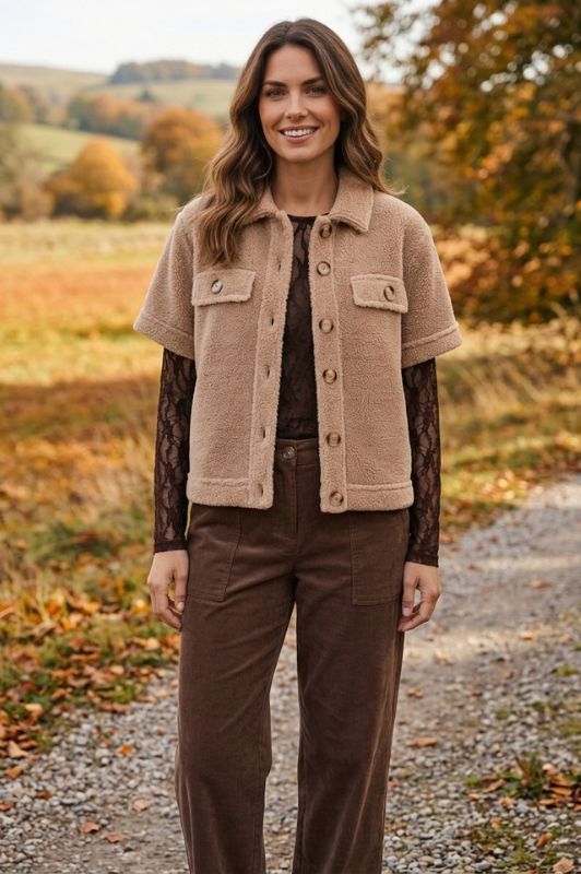 Ofelia Ebbi jakke i sand fleece
