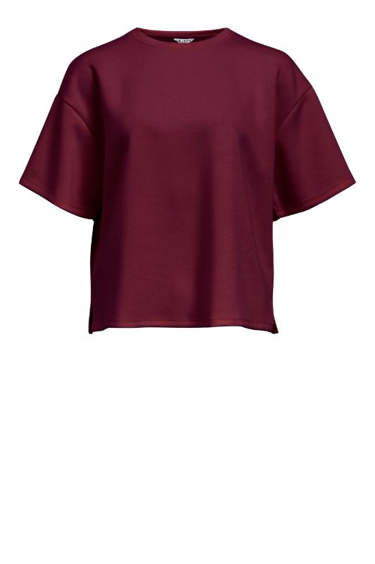 Object Andrea bordeaux boxy t-shirt I Dresslab