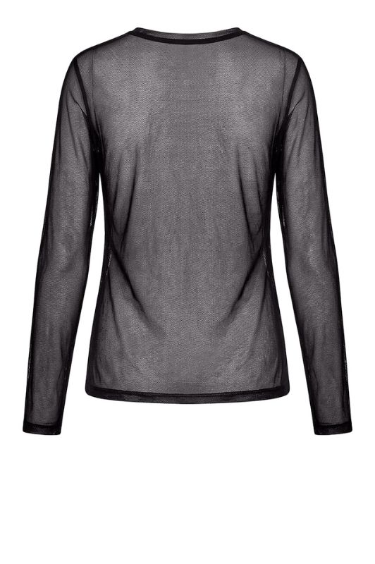 Luxzuz Segberg mesh t-shirt I Klassisk sort mesh bluse