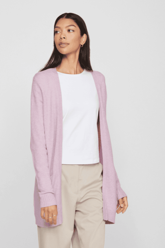 VILA Viril Cardigan kort | Lækker blød strikcardigan i rosa |