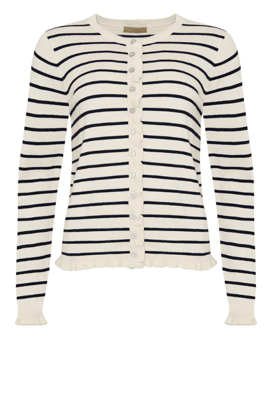 Ofelia Musa strik cardigan I Stribet creme navy