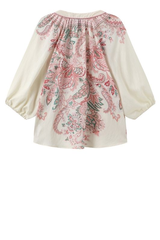Luxzuz Violetta bluse I Creme viskose top med paisleyprint