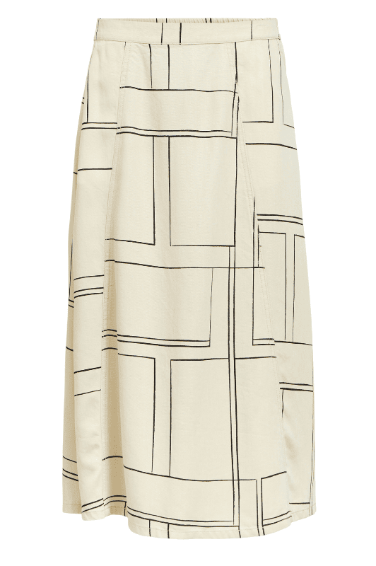 Object Frame skirt I Creme denim nederdel med print I Dresslab