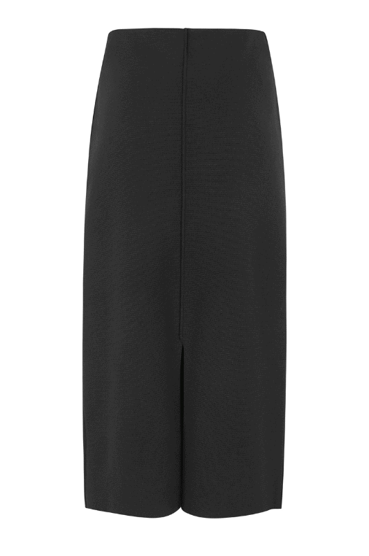 Soft Rebels Henrietta Slit Skirt | Lang strik nederdel sort