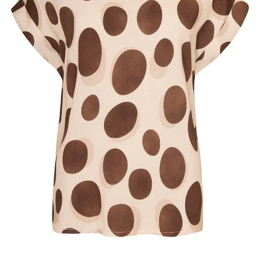 Ofelia Odette bluse brune grafiske prikker I Dresslab
