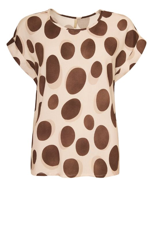 Ofelia Odette bluse brune grafiske prikker I Dresslab