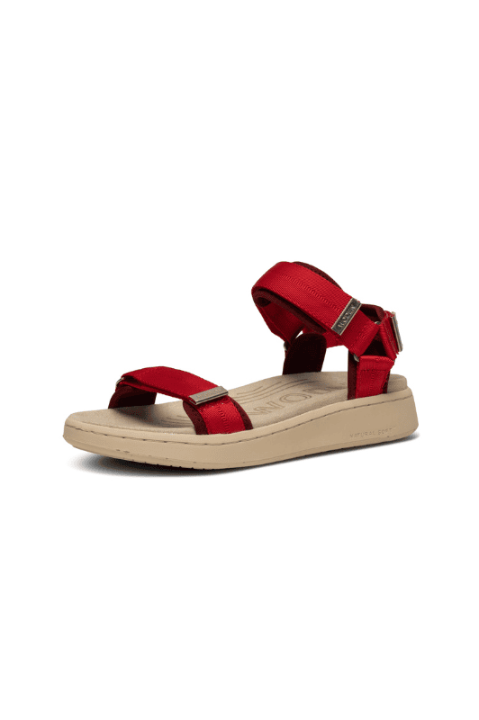 Woden Line sandal | Damesandal i rød med Natural Soft sål