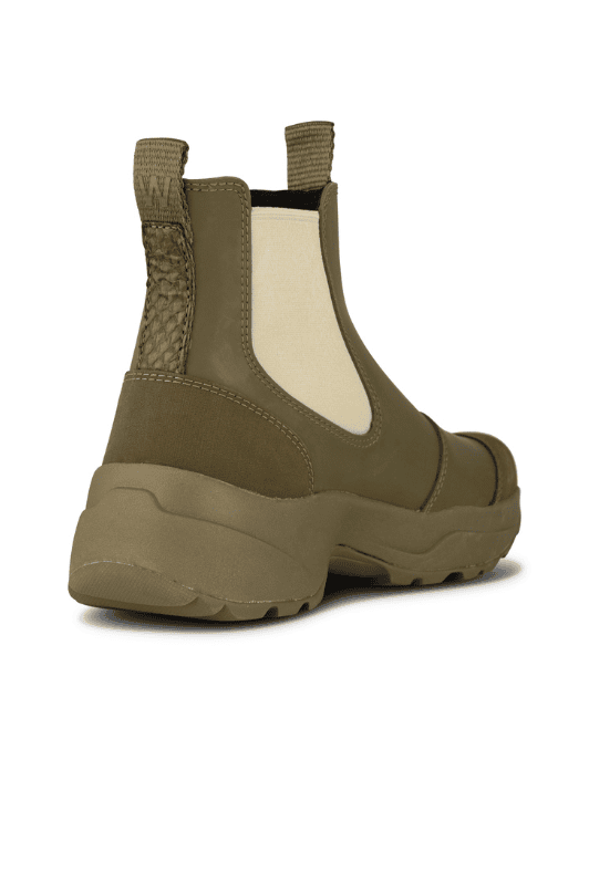 WODEN Siri Waterproof | Cool gummistøvler i khaki / creme