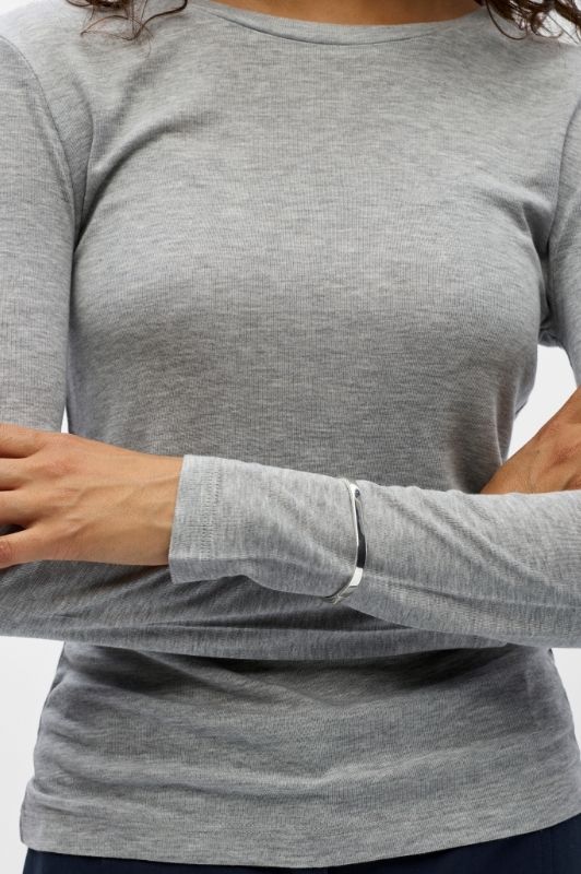 Object Alma t-shirt langærmet i gråmelange