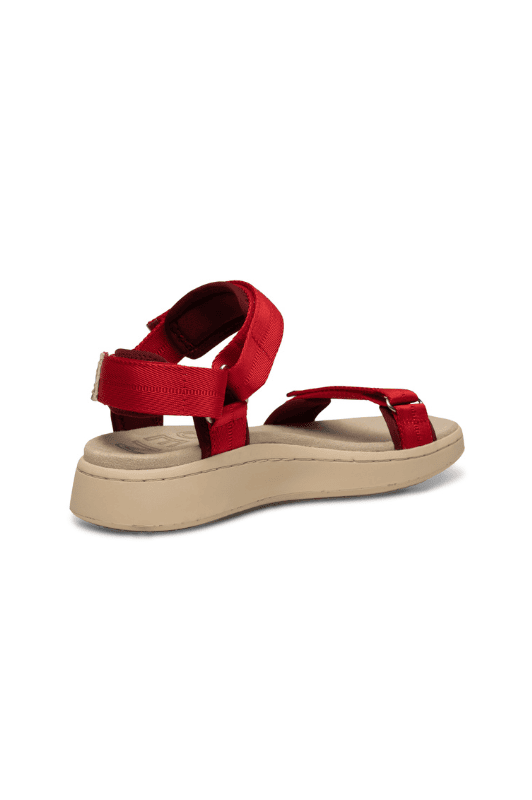 Woden Line sandal | Damesandal i rød med Natural Soft sål