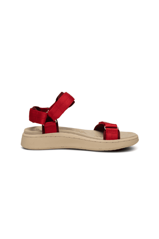 Woden Line sandal | Damesandal i rød med Natural Soft sål