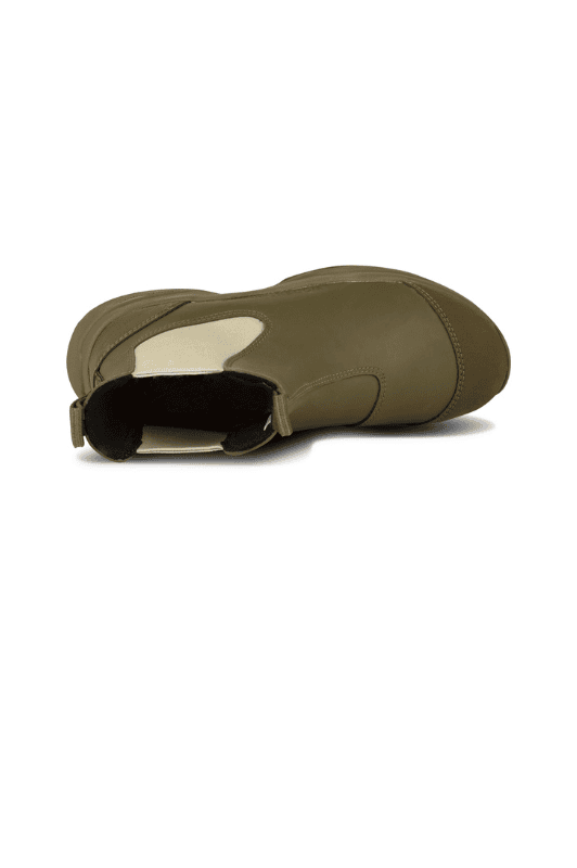 WODEN Siri Waterproof | Cool gummistøvler i khaki / creme