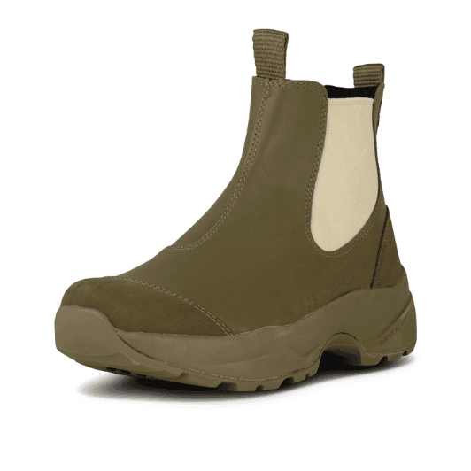 WODEN Siri Waterproof | Cool gummistøvler i khaki / creme