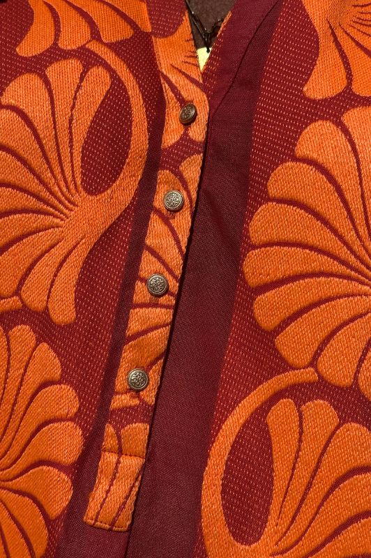 Gaspar Tunø dress | Cool jaquard kjole i orange og pink