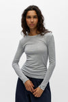 Object Alma t-shirt langærmet i gråmelange