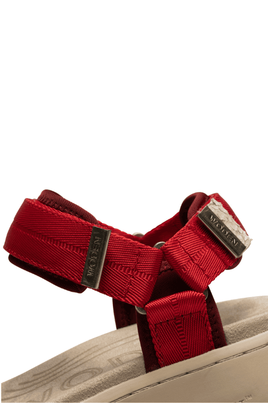 Woden Line sandal | Damesandal i rød med Natural Soft sål