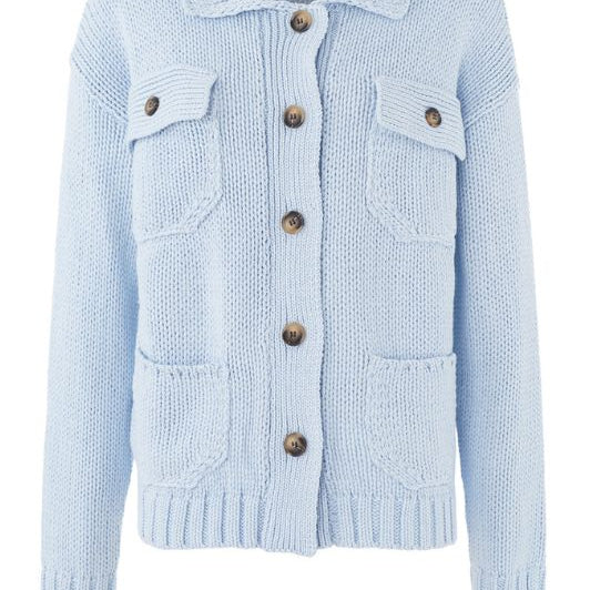 Luxzuz Beatriz knit I Gennemknappet strikcardigan i lyseblå