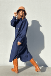 PRE ORDER Gaspar Sevilla poplin dress i navy