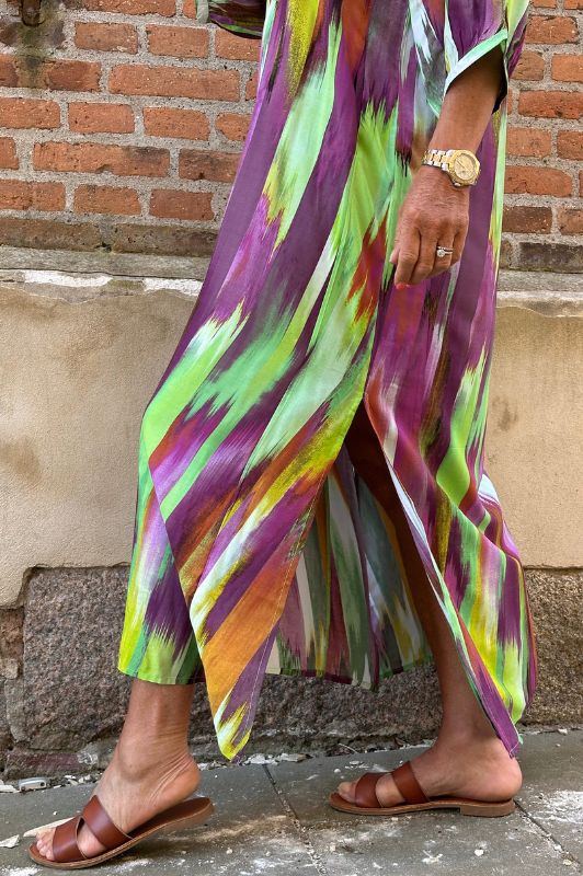 Gaspar Athen print kaftan | Flot multi print I Dresslab