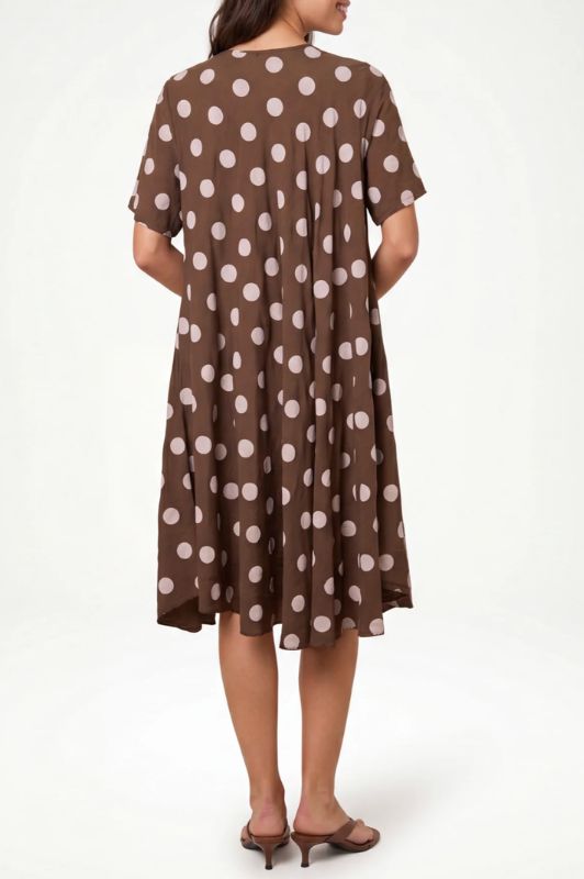 Studio West dress I Sommerkjole polka dot i brun